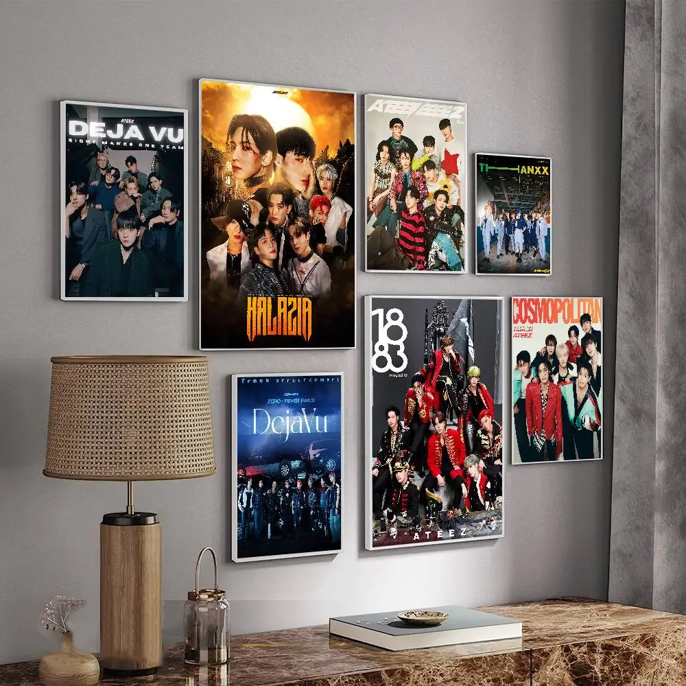 Boy Group A-ATEEZ-Z Classic Vintage Posters Vintage Room Home Bar Cafe Decor Nordic Home Decor