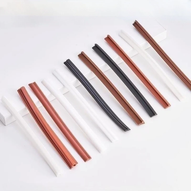 Rubber Seal Strip Wooden Door Slot Groove Seals Perimeter Bumpers Home Decor Energy Saving Block Dust Wind 10m Brown White Black