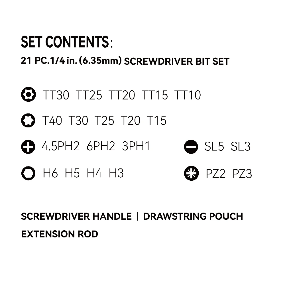 JIMIHOME GNT23 Screwdriver Bit Set Screw Holder Precision Tools Multi Screwdriver Repair Tool DIY Screw Driver Set