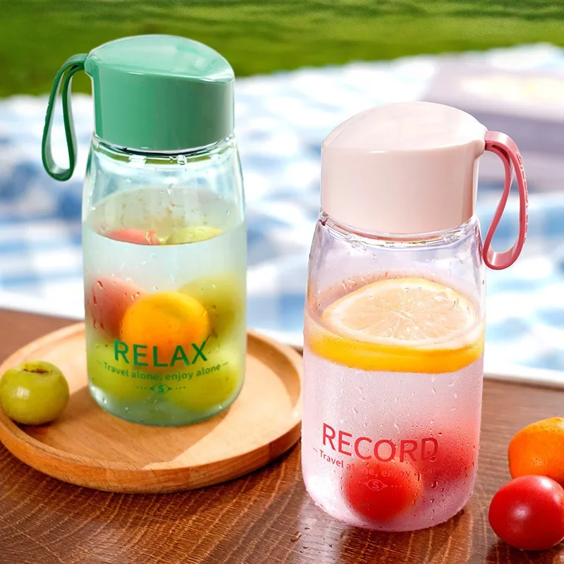 

Plastic Water Bottle Outdoor Drinking Water Bottle Portable Transparent 380mlCup for Outdoor Camping Travel Leak-proof WaterCup