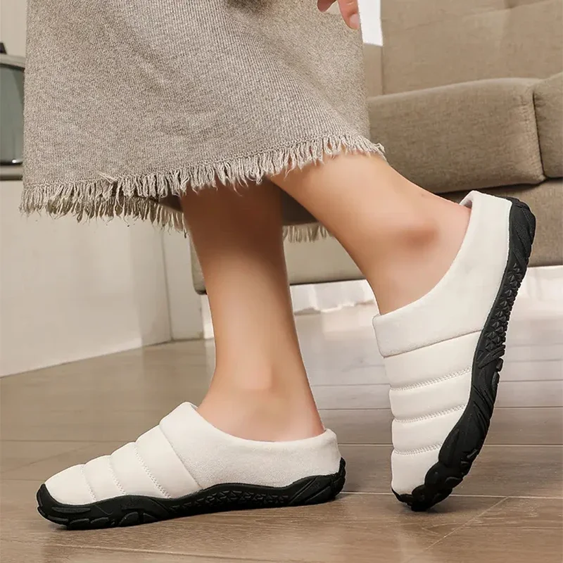 Men Winter Warm Slippers Fur Slippers Men Boys Plush Slipper Cotton Shoes Non-slip Solid Color Home Indoor Casual Slippers тапки