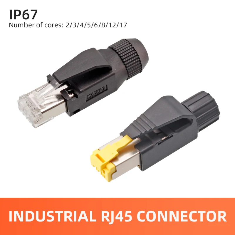 Industrial Grade RJ45 Connector Shielded 4/8Pin CAT5/6 Profinet/EtherCat Network Cable Plug Assembled rj45 Crystal Head Adapter