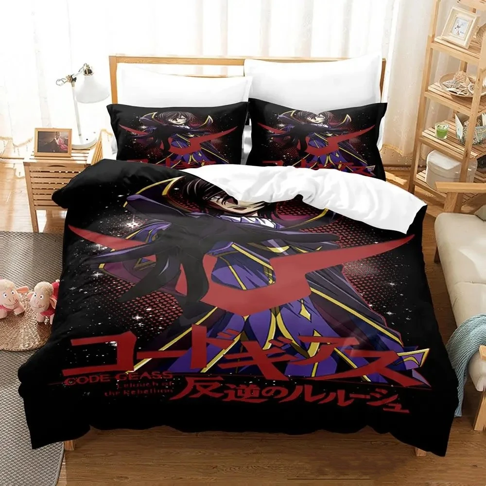 Hot Sale CODE GEASS Bedding Set Single Twin Full Queen King Size Bed Set Aldult Kid Bedroom Duvetcover Sets Anime Bed twin set