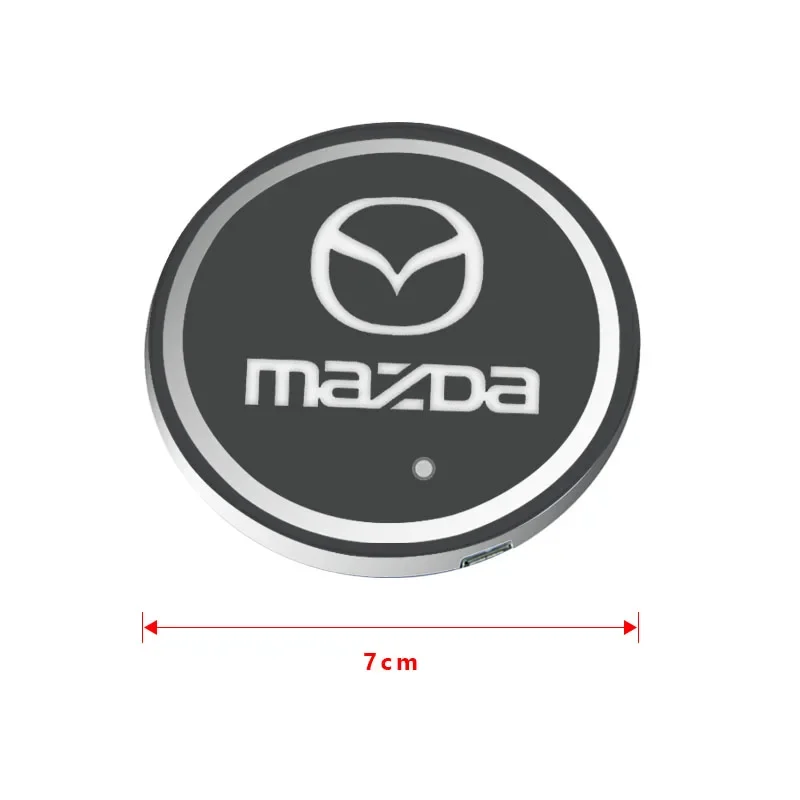 1pcs 7 Colors Car USB Charging LED Lights Water Coaster Cup Mat For Mazda 3 5 6 CX-3 CX-4 CX-5 CX-7 CX-9 Axela 6 323 626 RX8 7