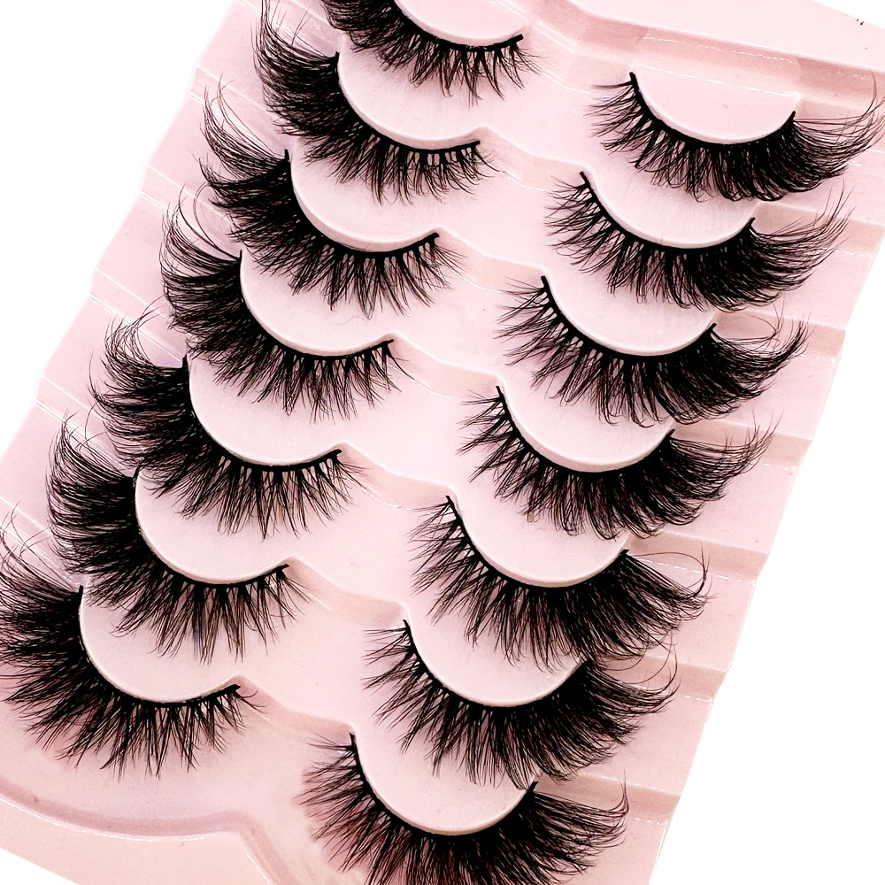 NEW 7Pairs Manga eyelashes soft fluffy lashes false eyelashes dramatic 3d mink lashes lash extension make up 3d cilios faux cils