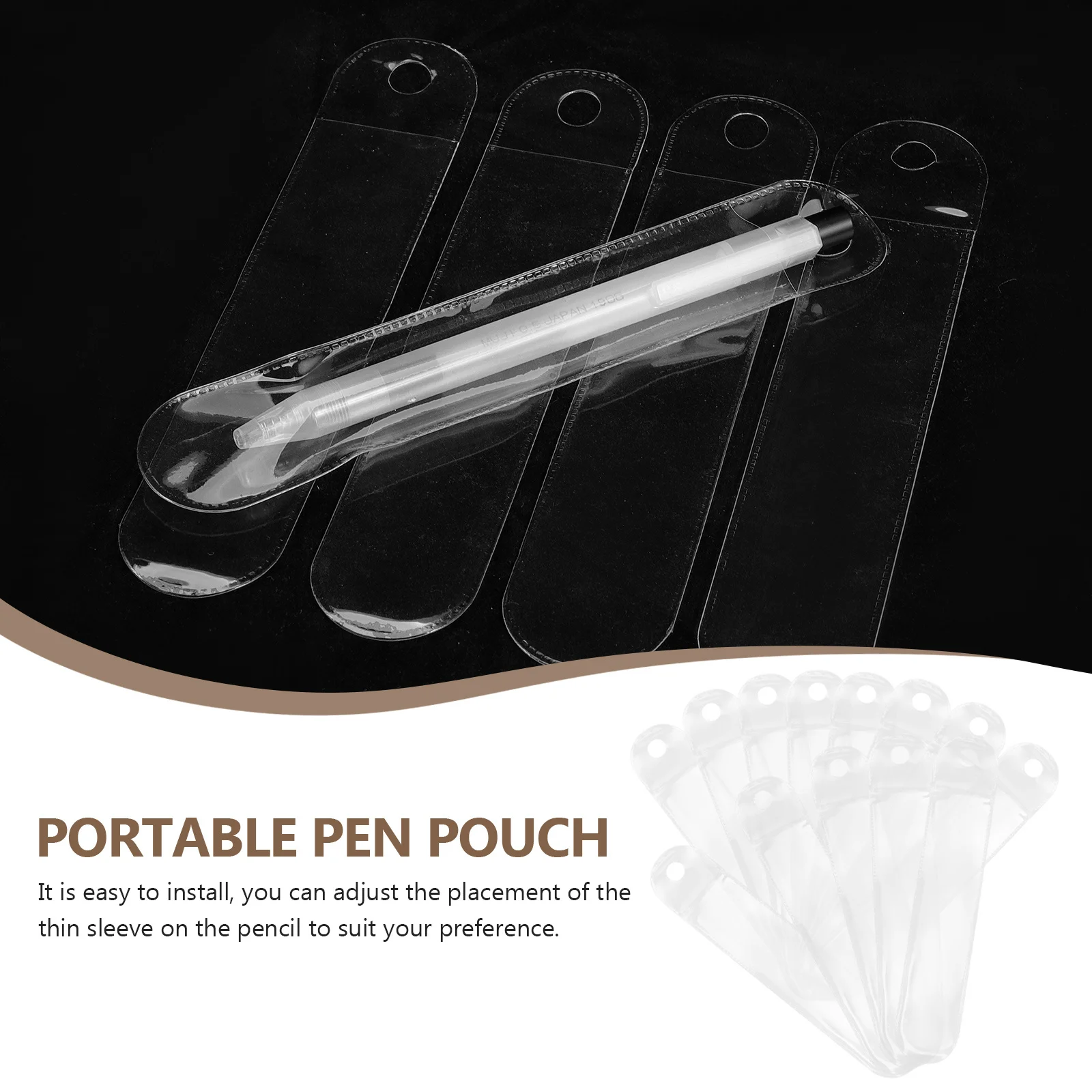 

50Pcs Single Pen Sleeve Premium Material Stylish Design Full Protection Lightweight Convenient Carry Store Pen Bag