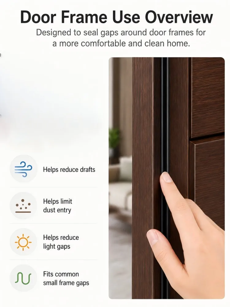 6M Selbstklebender Türdichtungsstreifen aus Gummi, Schalldämmend, Isolierend, für Fensterrahmen, Wetterdichtung, Hohlraumdesign zur Spaltfüllung – Detail 6