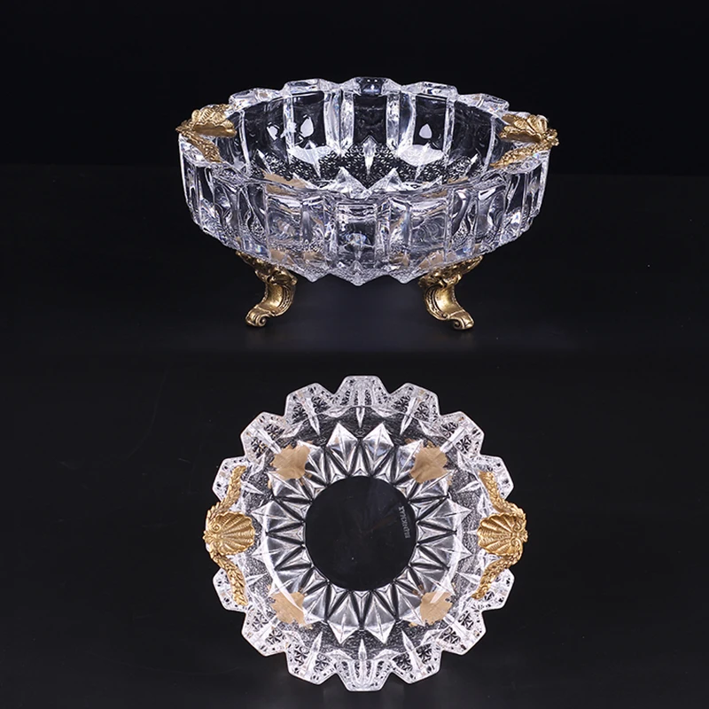 French crystal cigarette tray in ashtray, luxurious living room, coffee table decoration, book and tabletop decoration in villa