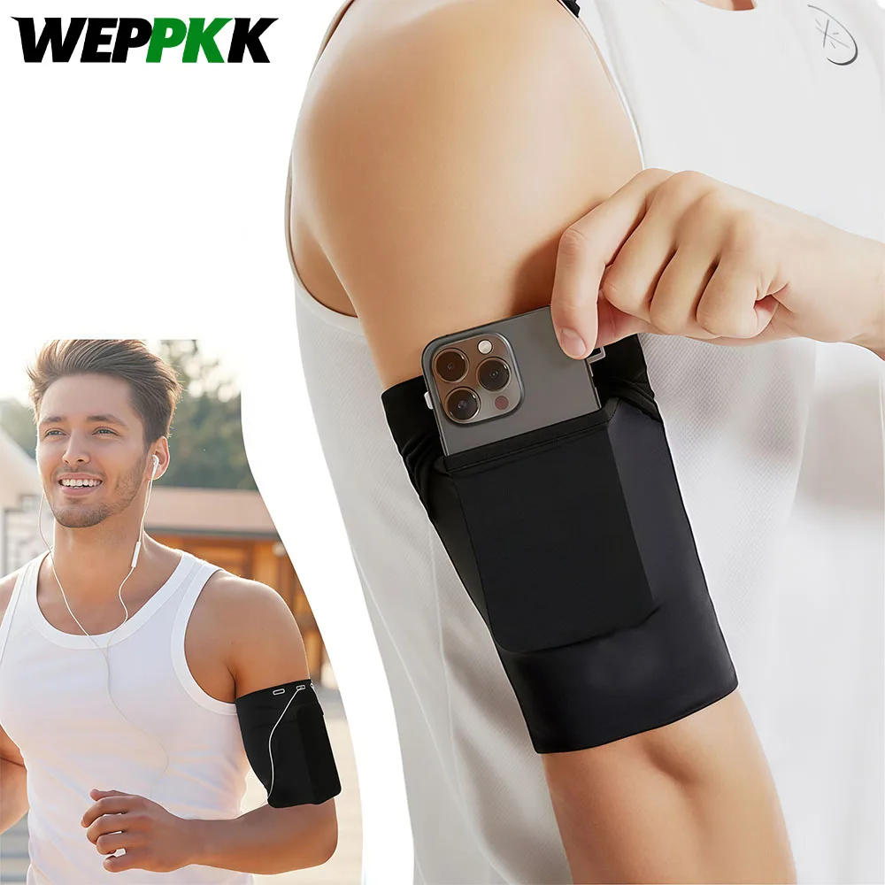 Running Armband Phone Holder with Large Storage & Sturdy Zipper, Compatible with All Phones for Running, Workouts, Hiking,Biking