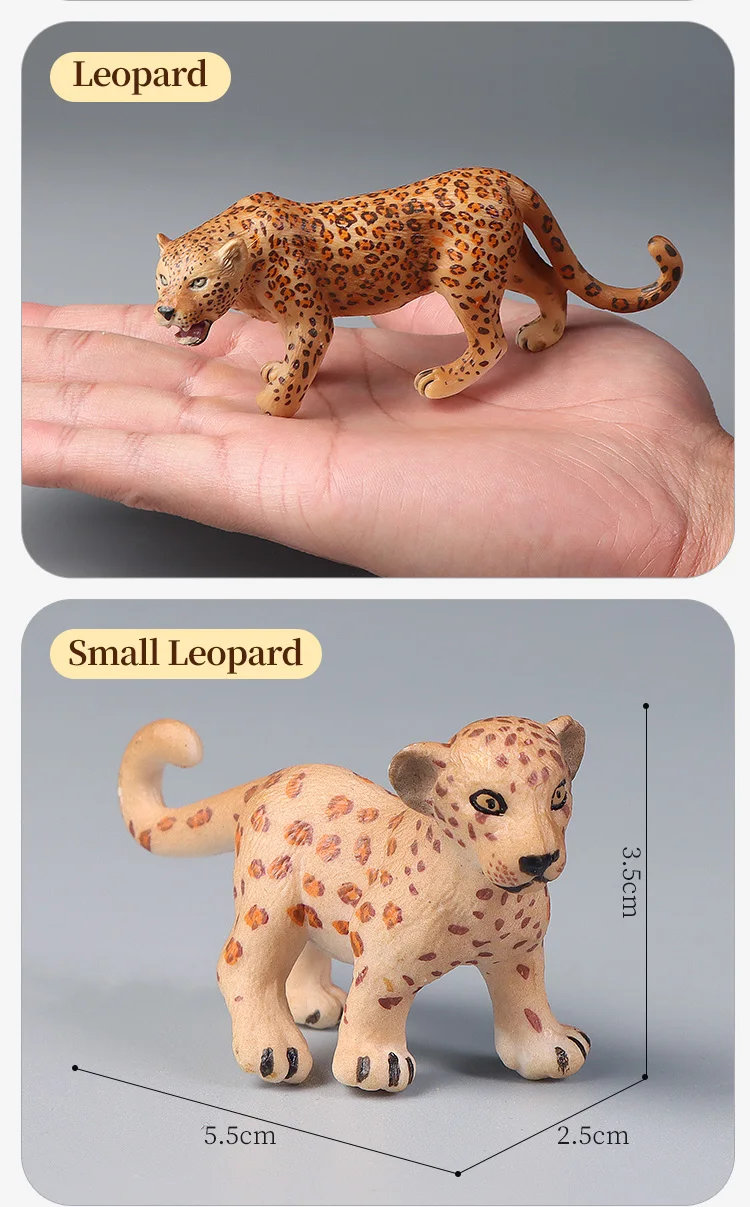Pädagogisches Set mit simulierten Wildtierfiguren – Aktionsmodelle mit Geparden und schwarzem Panther für Kinder, Dekoration und Lerngeschenk – Detail 8