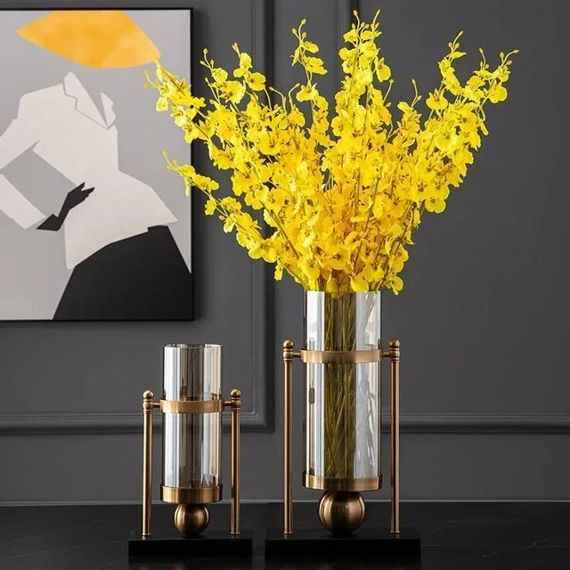 Glossy gold modern metal vase cemetery big gold indoor large flower pot decorative vase