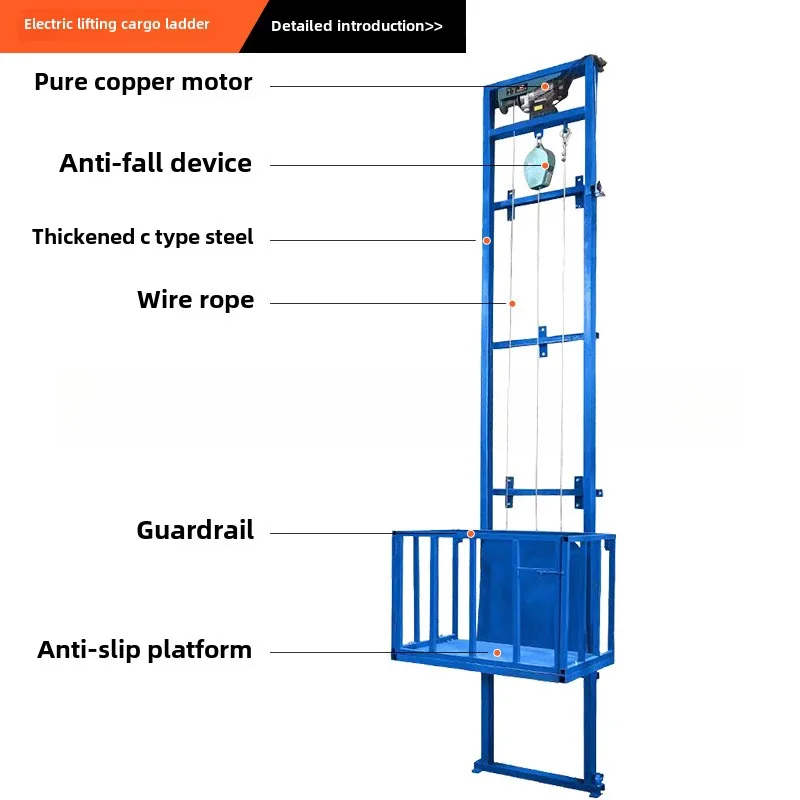 Guide Rail Hydraulic Automatic Remote Control Freight Elevator Household Small Lifting Platform Factory Electric Lifting