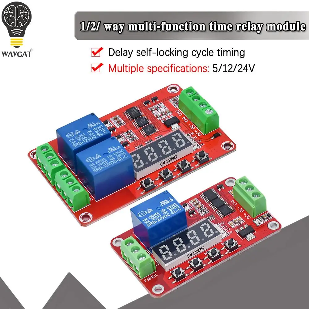 DC 5V 12V 24V 10A Adjustable Time Delay Relay Module LED Digital Timming Relay Timer Delay Trigger Switch Timer Control Switch