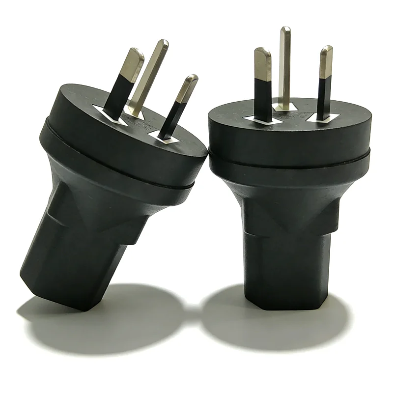 Black AU 3 Pin Male to IEC320 C13 Femlae Power Adapter Plug Power Converter Plug for China Australia New Zealand PDU UPS Server