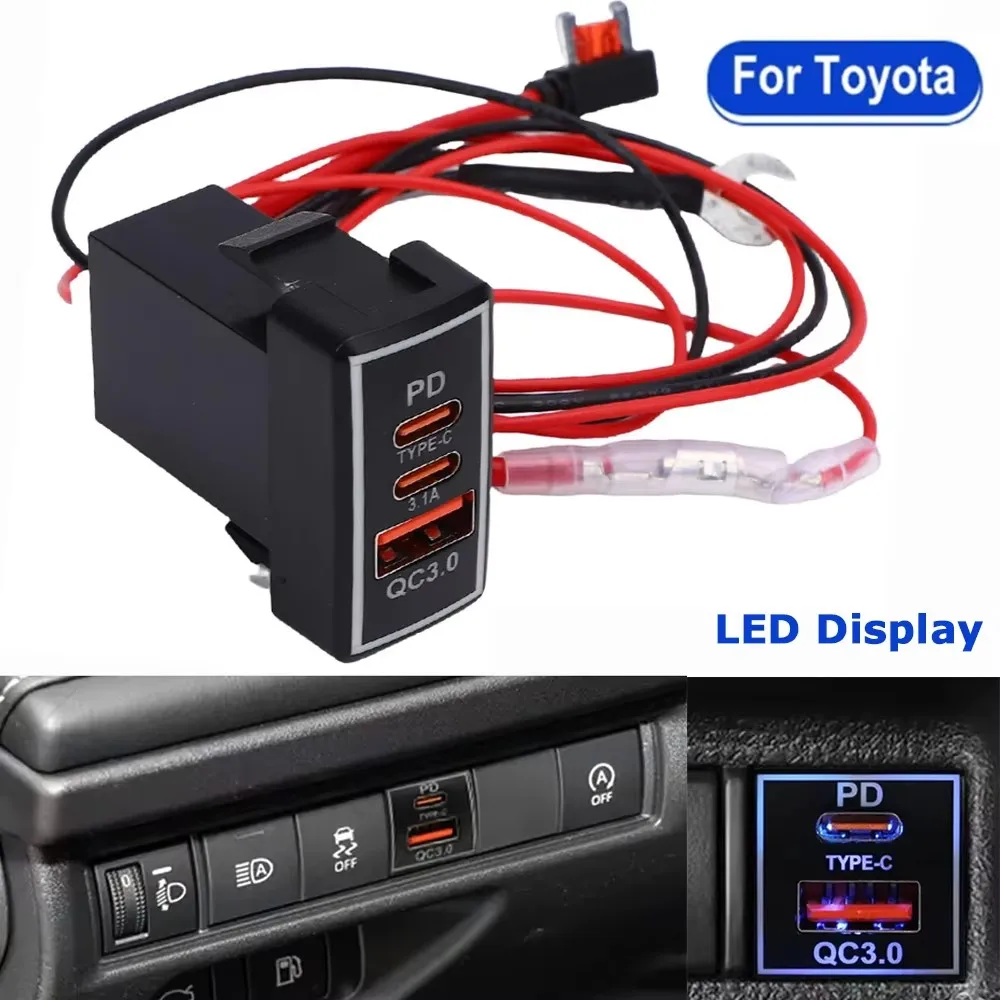 4,2 A Dual Port Toma Schnelle Telefon 12 V USB Ladegerät Mit LED Voltmeter Auto USB integrierte Buchse Adapter ladegerät Für Honda Crv CB500X