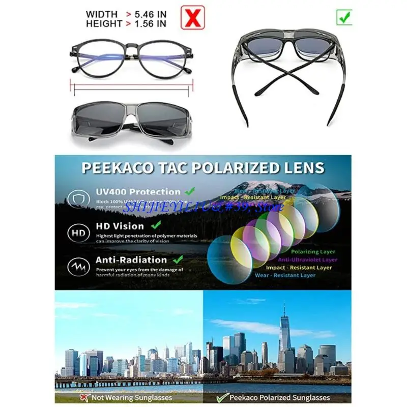 E21F Outdoor Myopia Overglasses Lightweight Nylon Lens Sun Protections For Active Use