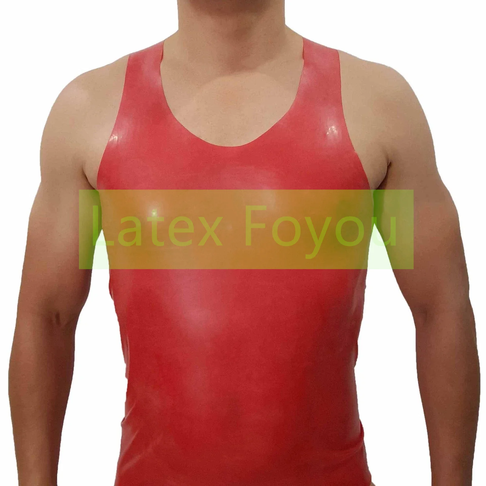 Nahtlos gefertigtes Latex-Herren-Sexy-Unterhemd, heiß begehrter Artikel