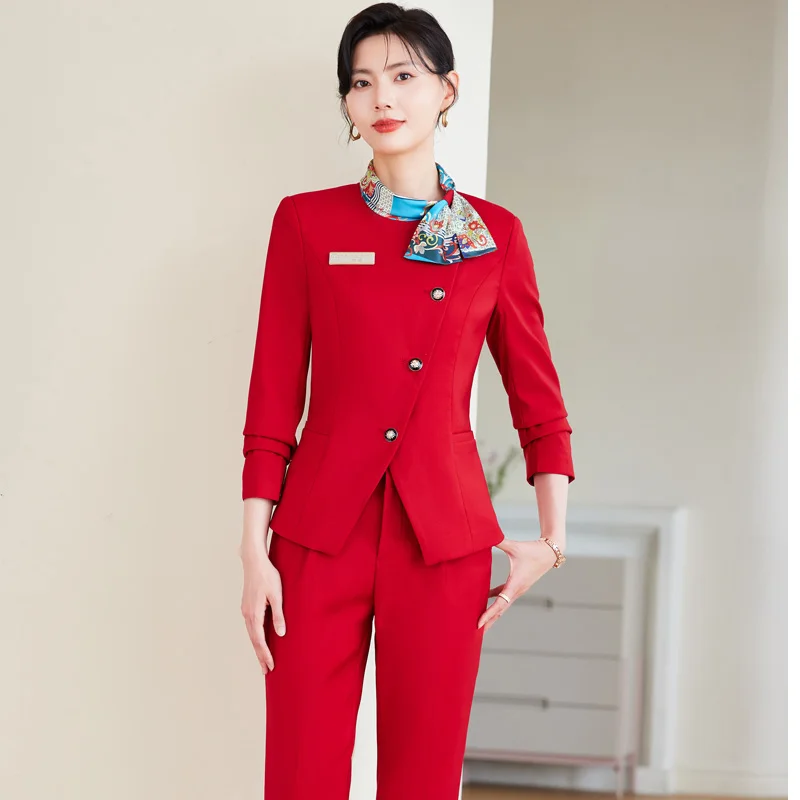 

Long Sleeve Career Office Blazer Set Women Cropped Jacket Skirt Elegant 2 Piece Set Fall High Quality Formal Workwear Set Pants