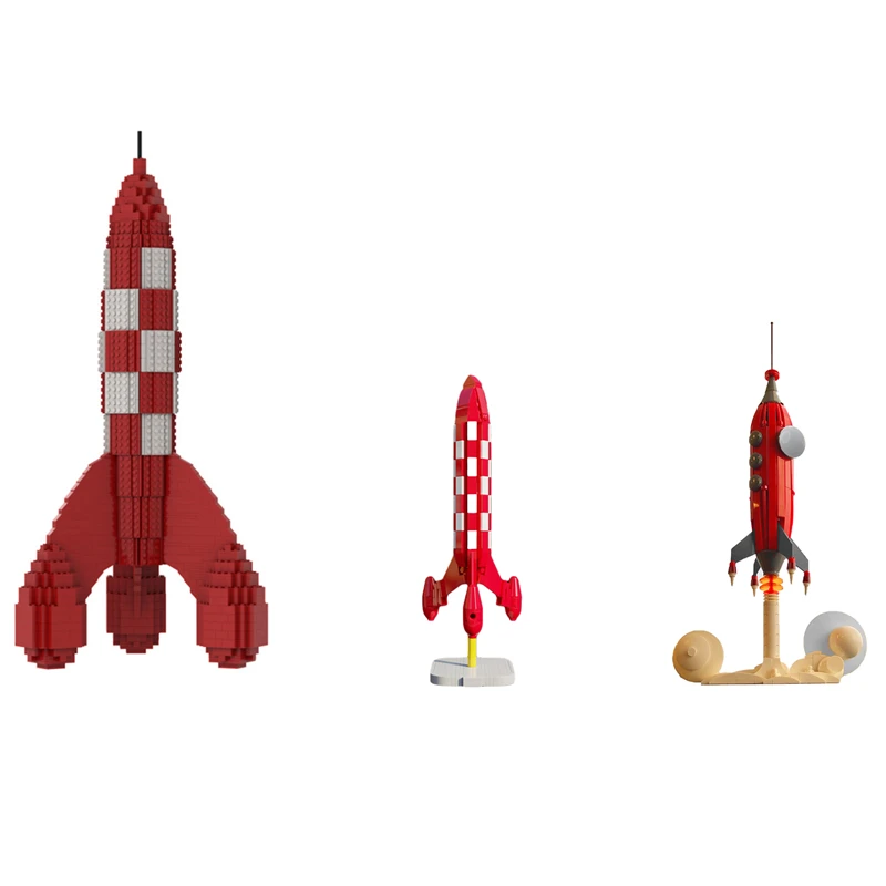 BuildMoc Saturn V Soyuz Moon Rocket Military Carrier Space Station Spacecraft Mars Explore 1:110 Scale Launch Vehicle Model  Toy