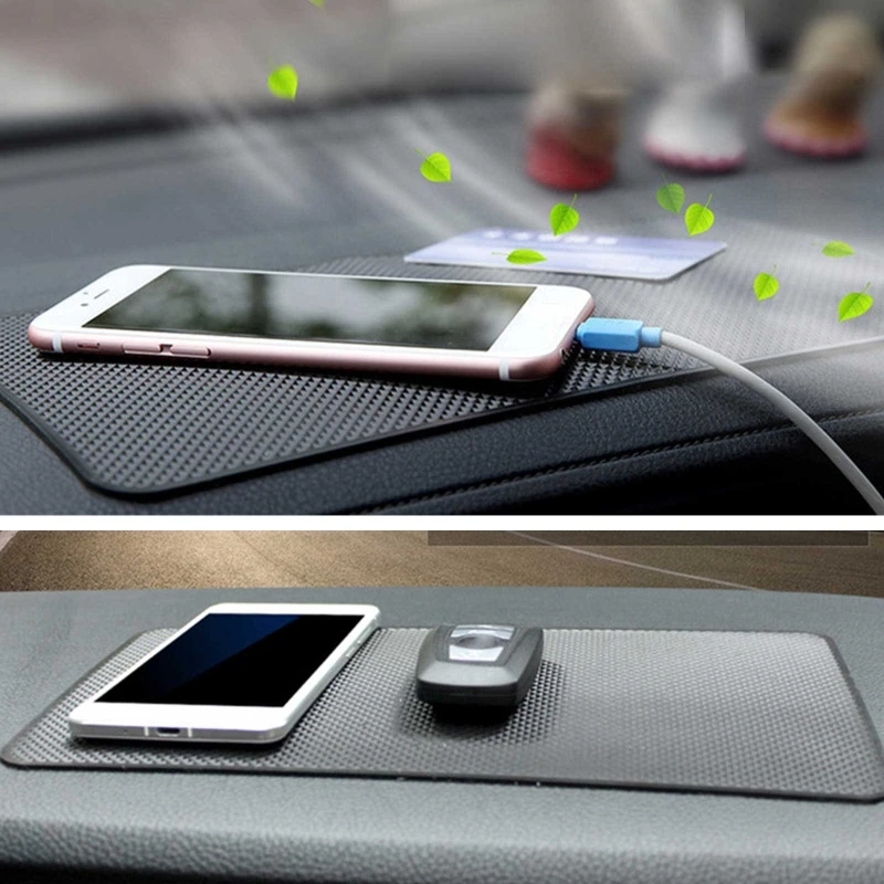 Black Car Dash Grip Mat Mobile Phone Holder Anti Slip Silicone Super Sticky Pad Dashboard Mat Interior Accessories