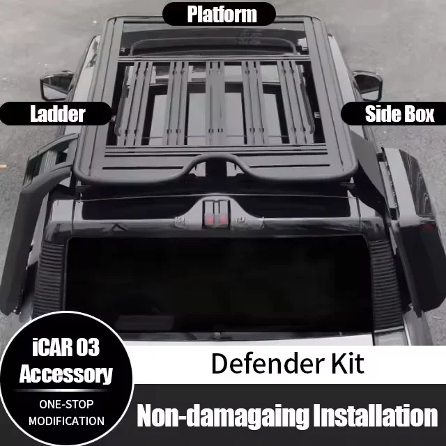 Hot Sale Kit Car Accessories Tool Storage Side Box Side Ladder Luggage Roof Rack for Chery Icar 03 Jaecoo J6 2025