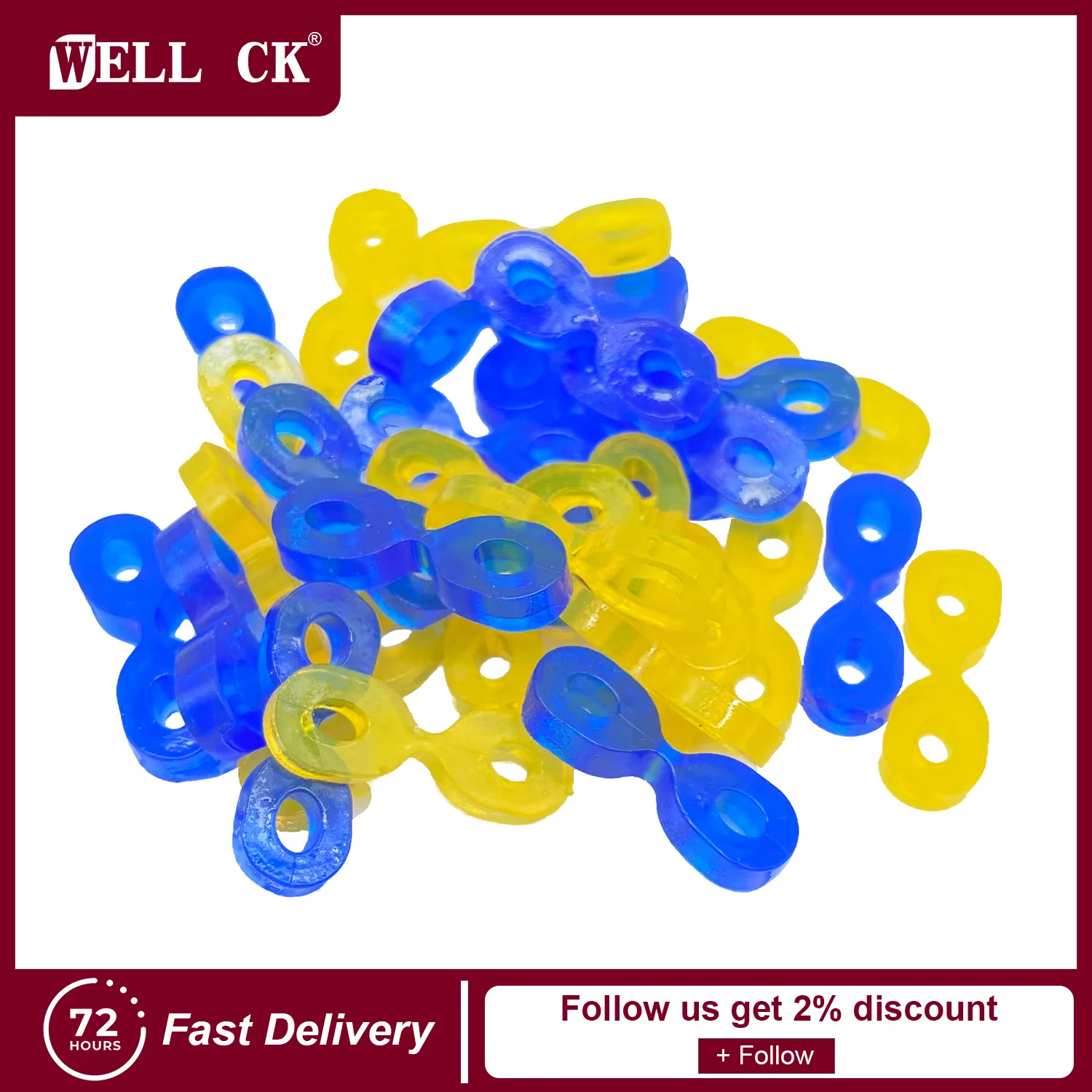 WELL CK 60pcs/Pack Dental Elastic Rubber Fixing Wedges Flexible Interdental Wedge Matrix Matrices Dam Composite Dentistry