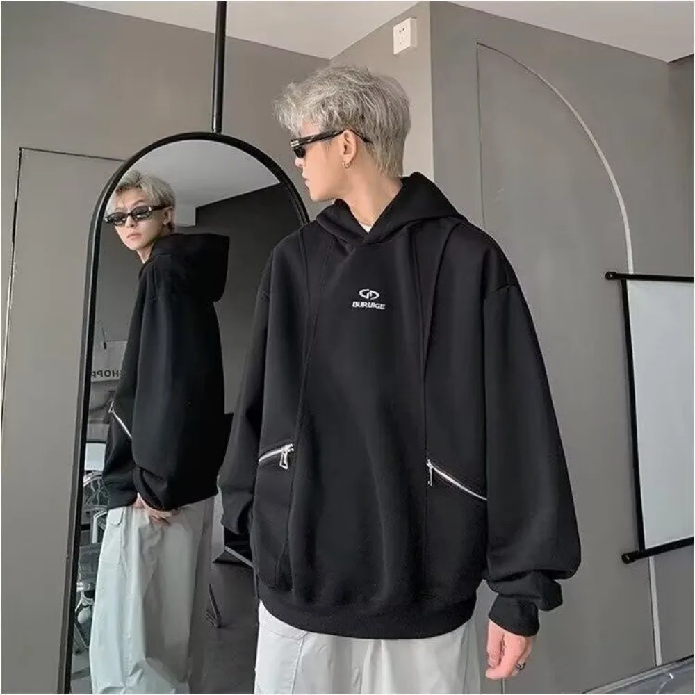 New America Hoodie Men Loose Hoodie Sweatshirt Autumn Winter Long Sleeve Tops Hooded Jackets Hip Hop Trend Harajuku Streetwear