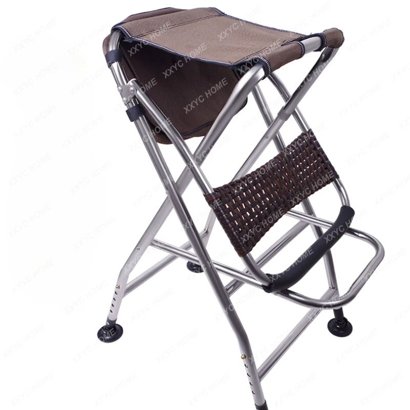 Stainless Steel Bridge Fishing Fishing Chair Folding Fishing Chair Adjustable Raft Fishing Chair Portable High Stool Fishing