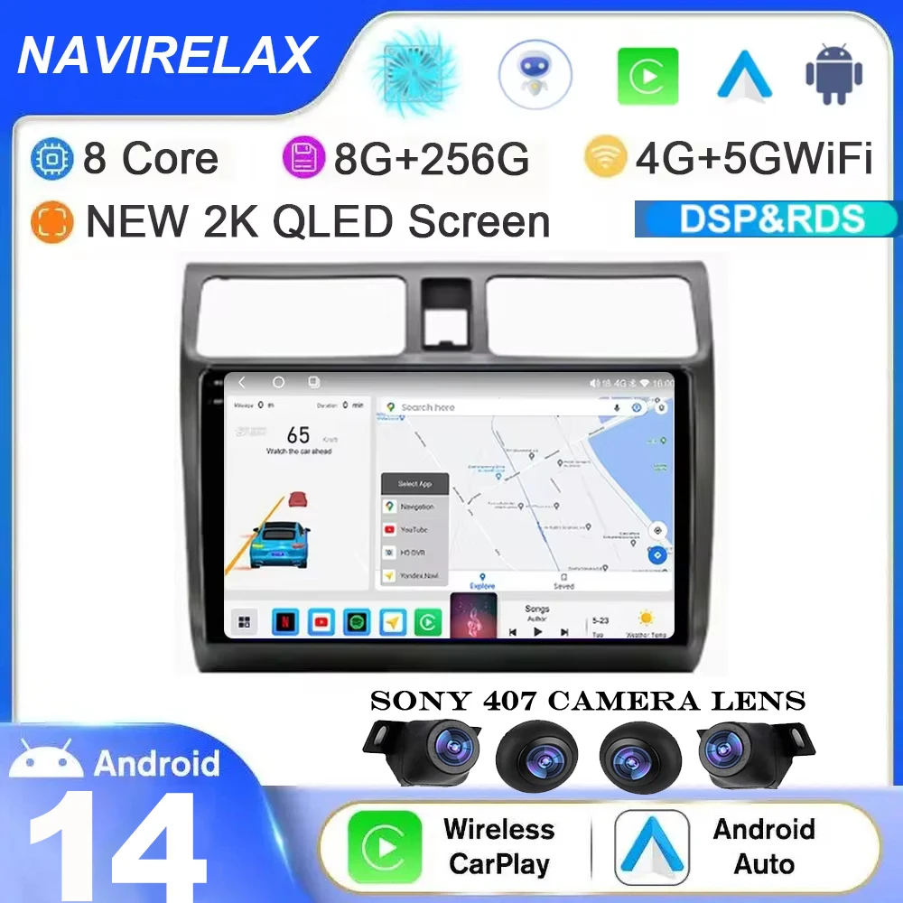 

Android 14 For Suzuki Swift 2003-2010 10" Carplay 2 Din Car Radio Multimidia Video Player GPS Navigation Head Unit Stereo System