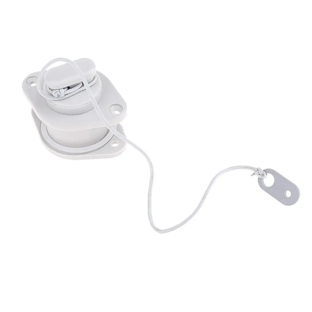 Scupper Valve for Boats PVC Replacement Drain Plug Cap with Cord for Kayak Inflatable Accessories