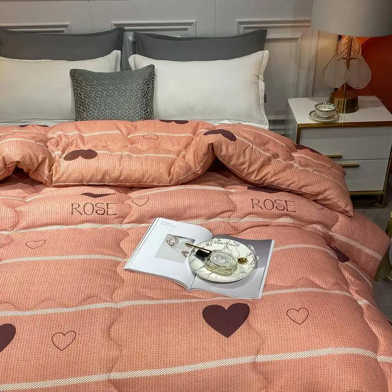 Thickened Warmth Cotton Blanket for Students Double Layer Bedding Quilted Duvet Core Direct Home Supply Autumn Winter Essential