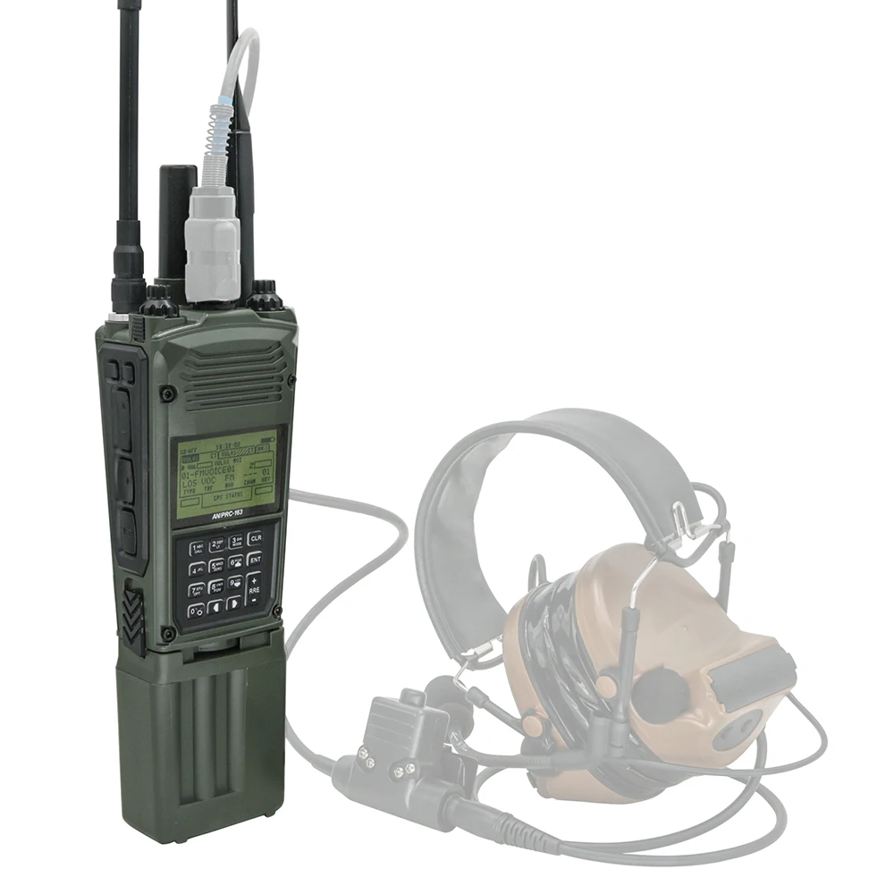 Hearangel taktyczny PRC-163 Harris Military Radio manekin wirtualne pudełko wbudowane wtyczka Yaesu Vertex do taktycznego 6-pinowego adaptera Ptt