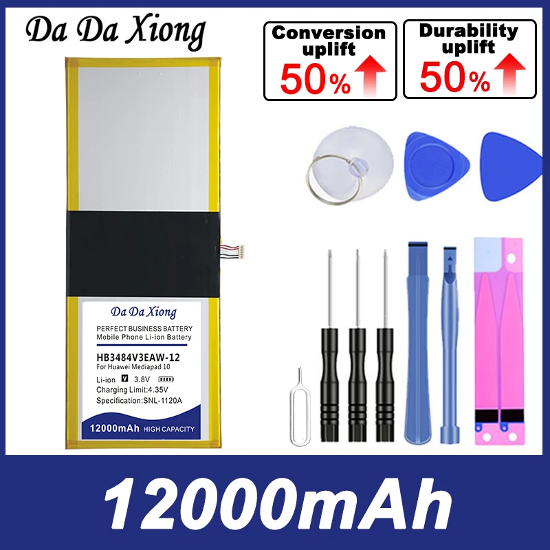 DaDaXiong High Quality HB3484V3EAW-12 For Huawei HB3X1 MediaPad 10 Link S10-201wa S10-201u S10-231U S10-231w Battery Free Tools