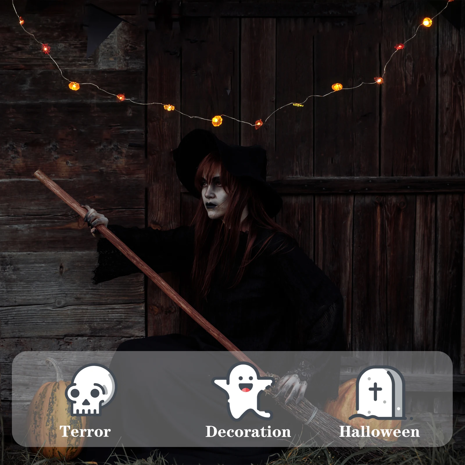 

1Set Maple Leaf Pumpkin Acorn String Light Creative Xmas Party Decoration Warm Holiday Season Gift Maple Leaf String Light