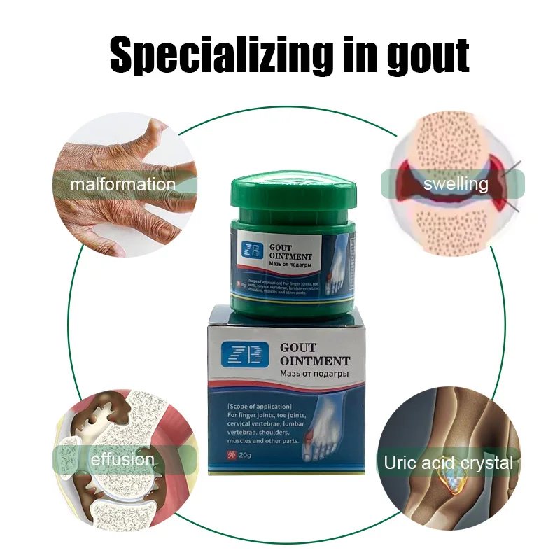 20G Gout Ointment Treatment Gout Cause Joint Knee Pain Toe Finger Bone Spur PainKiller Cream Health Care Orthopedics Plasters