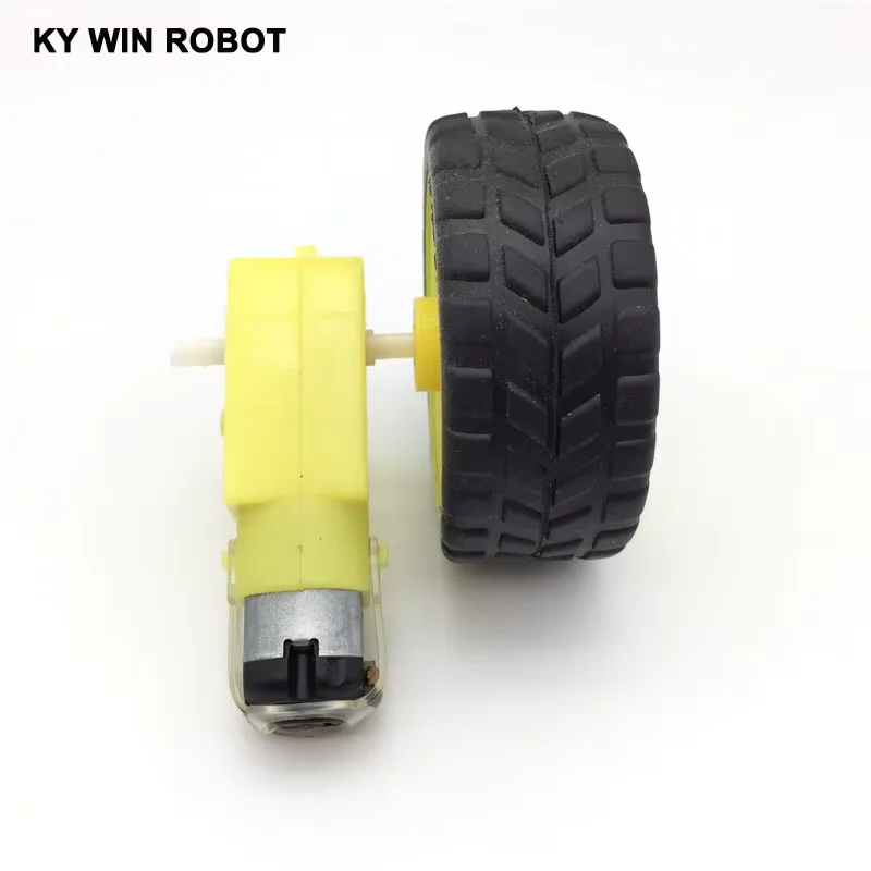 1Lot/package Deceleration DC Gear Motor + supporting wheel smart car chassis, motor / robot car wheel for arduino