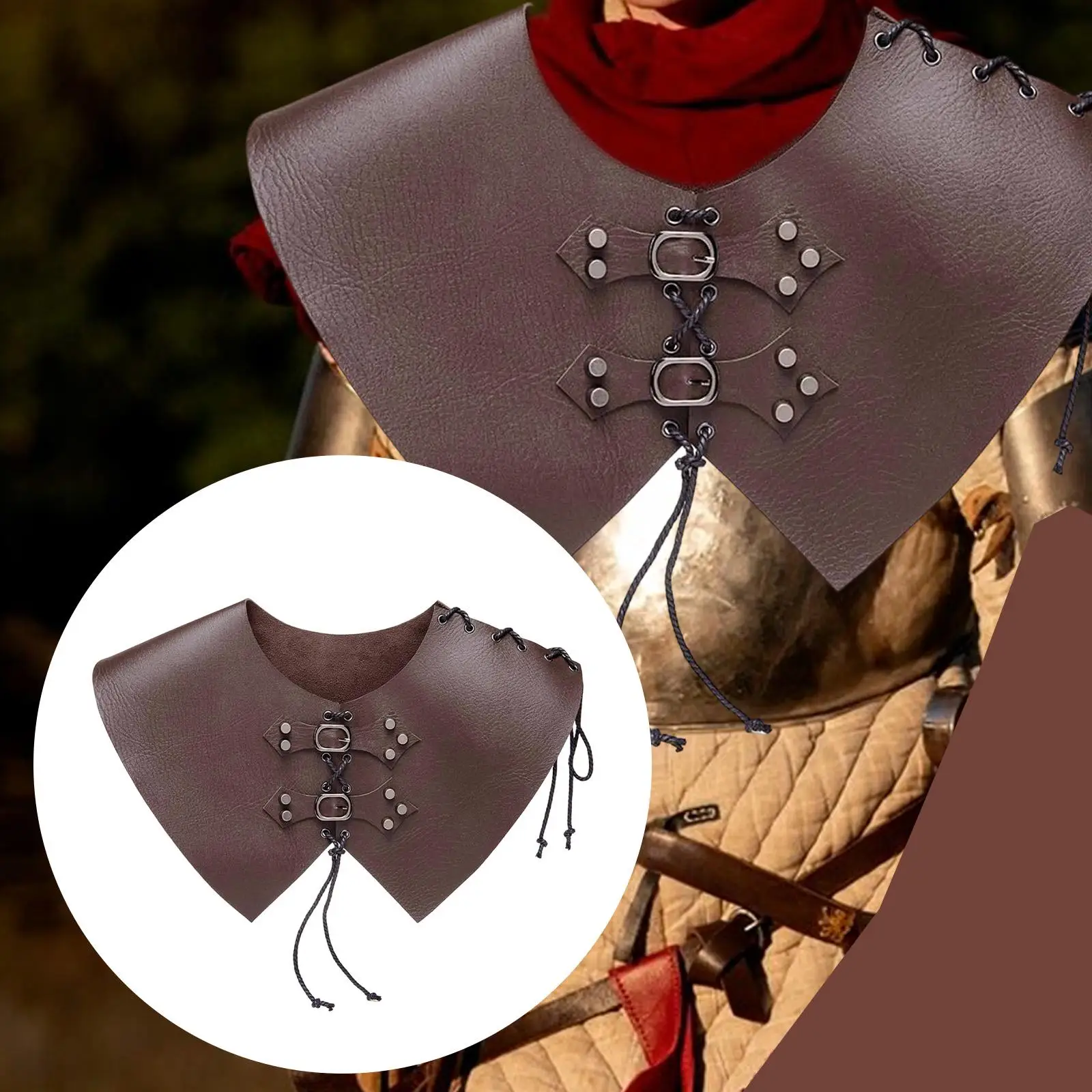 Armadura de ombro medieval com ajuste ajustável para festa de vestido extravagante