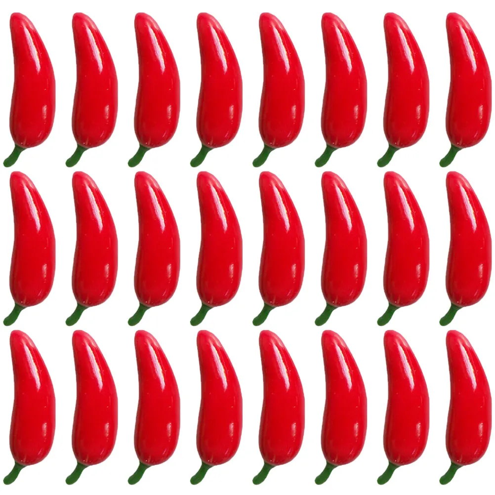 100 Piezas de Mini Chiles Simulados, Pimientos Rojos Artificiales, Decoración Rústica, Adorno Decorativo de Chiles Picantes