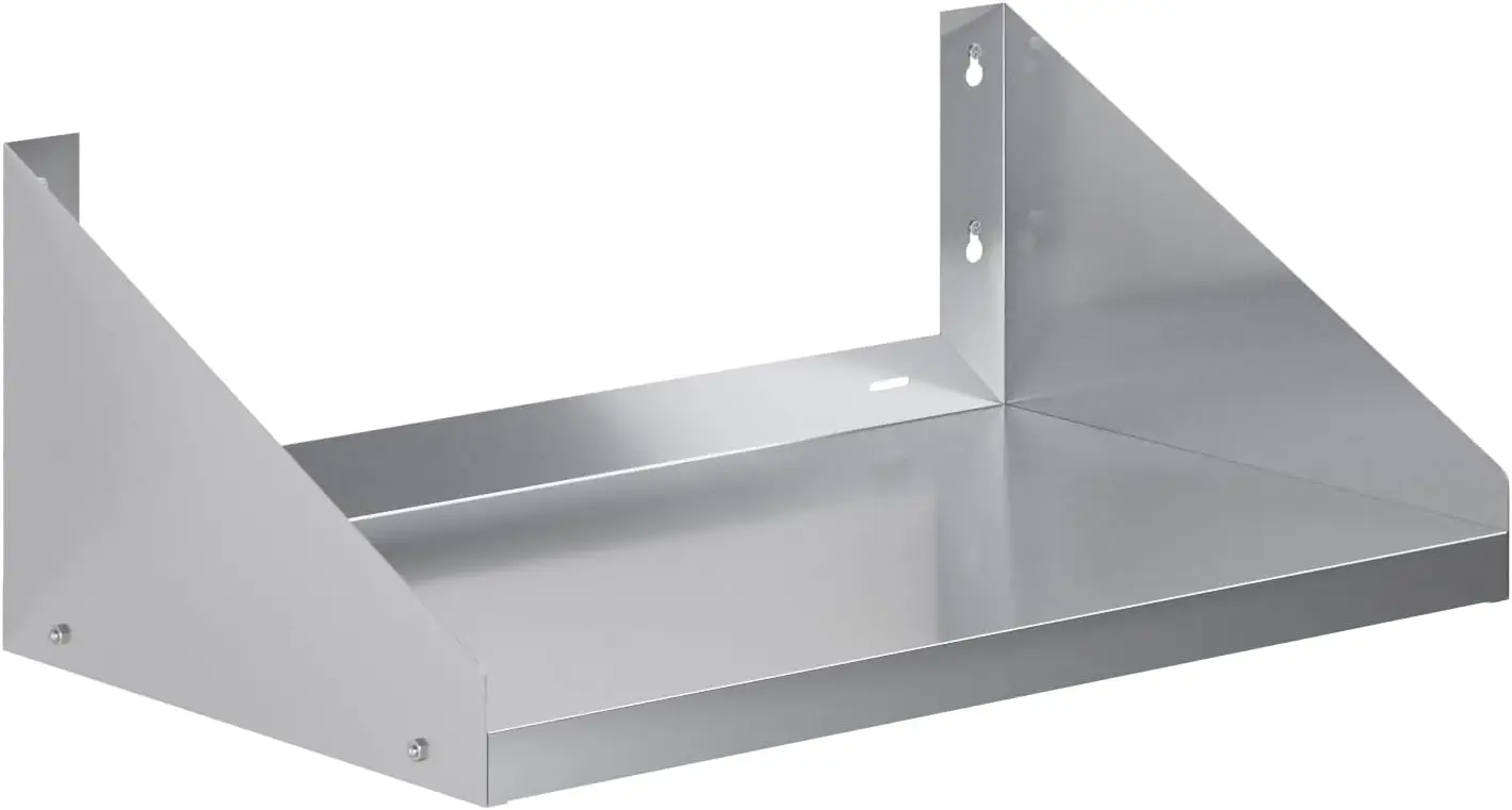 

Stainless Steel Microwave Shelf Appliance Shelf Heavy Duty Commercial Grade Wall Mount Silver (30" Length x 18" Width)