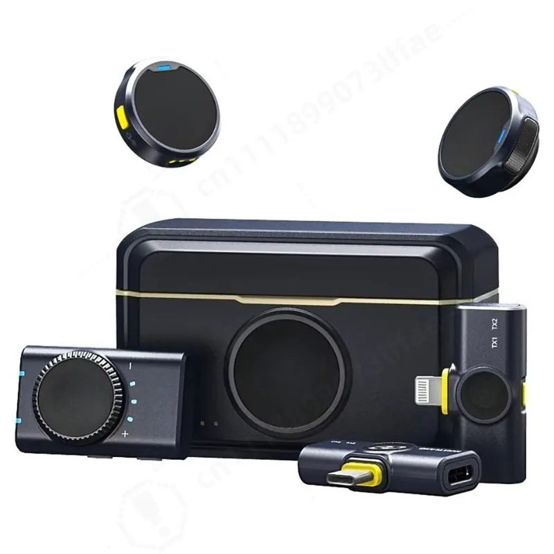 Wireless Lavalier Microphone Noise Cancelling Clip‑on Mic for Video Recording Streaming Compatible with Phone, Android & Camera