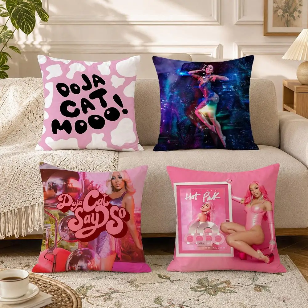 Celebrity-Doja CatS Cushion Cover Soft Square Throw Pillow Covers Set for Sofa Bedroom Car Home Decoration