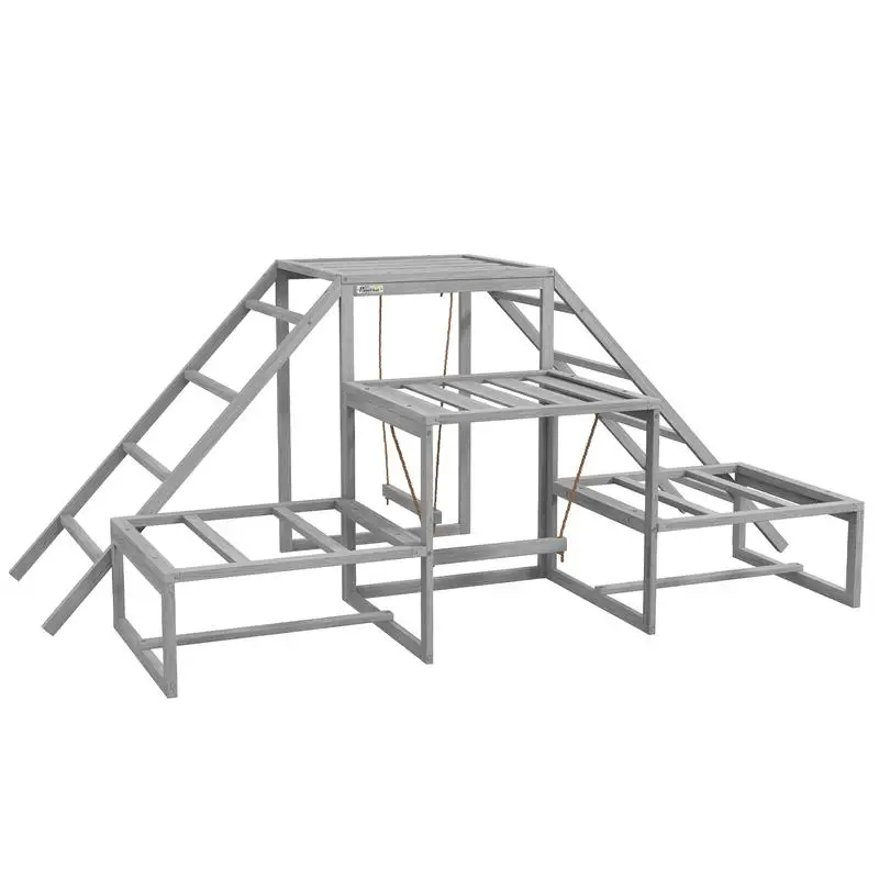 Juguetes para pollos para gallinero, juego de columpios para pollos, accesorios para gallinero para correr aves de corral con perchas, soporte de madera, escalera, plataformas para