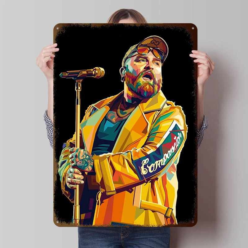 Teddy Swims Porträt eines Sängers Gedrucktes Poster Individualisierte Wandkunst Retro Vintage Metallschilder für Luxuriöse Raumdekoration