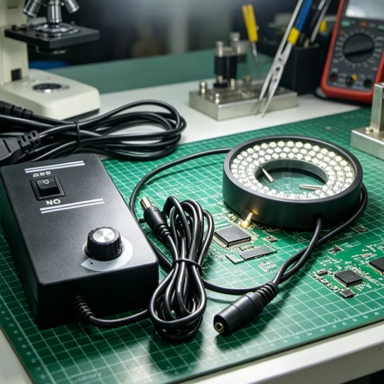 12V LED Ring Light for Monocular Video Microscope, 96 LEDs 35-50mm Inner Dia Industrial Vision Fill Light