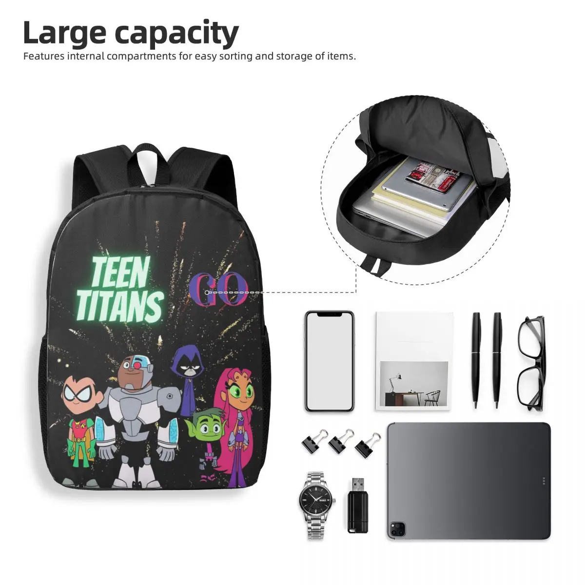 Titans , Goooooo ผู้หญิงกระเป๋าเป้สะพายหลังชายหญิง Bookbag Casual นักเรียนโรงเรียนกระเป๋าแบบพกพาแล็ปท็อป Rucksack กระเป๋าสะพาย
