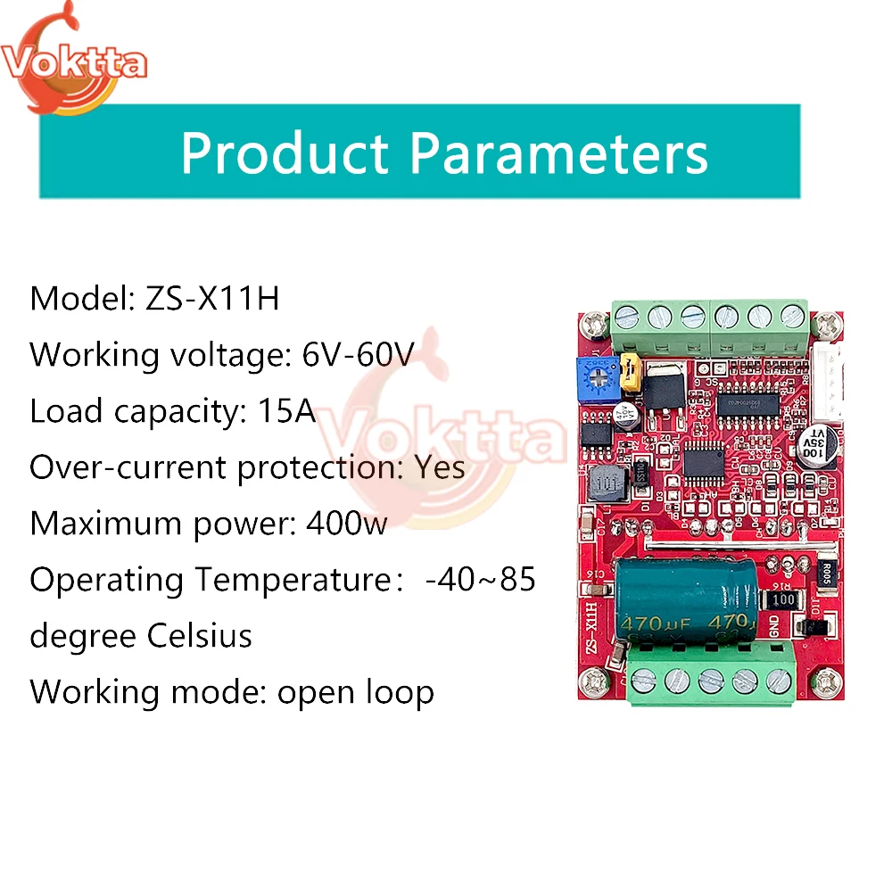 BLDC Three Phase DC Brushless Motor Controller DC6-60V DC9-60V 400W PWM Hall Motor Control Driver Board Motor Speed Controller