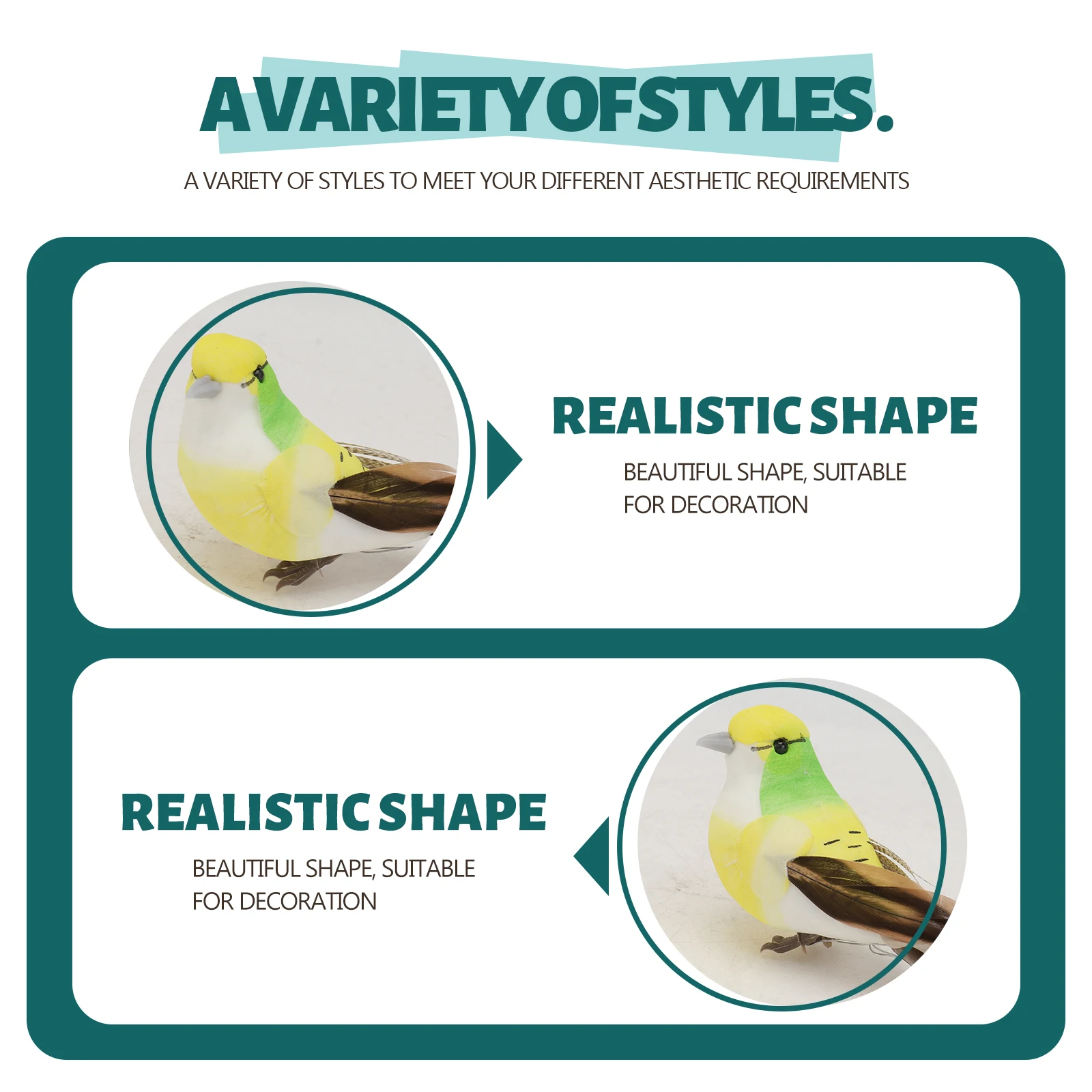 

6pcs Ornaments Simulation Desktop Decor For Lawn Ornament Mini Artificial Lovely Bird