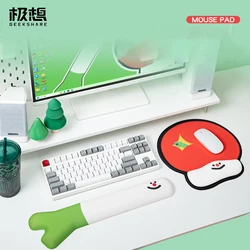GeekShare Poisonous Mushrooms Mouse Pad Scallion Wrist Rest,Ergonomic Waterproof and Non-slip Mouse Pad for Desk Computer