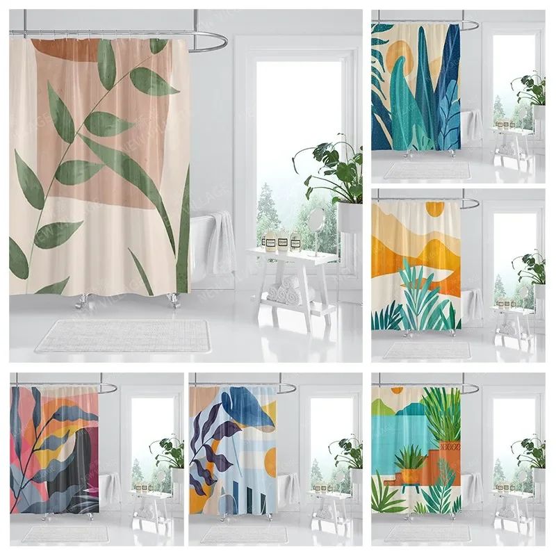 

Waterproof fabric shower curtains Bathroom curtain accessories 180x200 Bath curtain for shower 240*200 nordic boho decoration