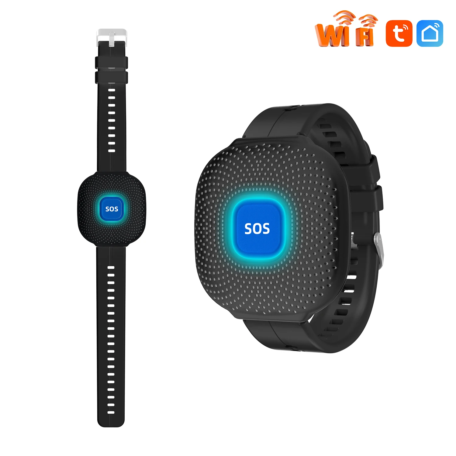 ساعة ذكية Tuya WiFi لاسلكية SOS زر الذعر زر اتصال الطوارئ لكبار السن والأطفال والمرضى تنبيه السلامة والمساعدة في المنزل